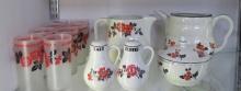 Vintage Hall's Red Poppy Glasses & Dinnerware