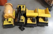 4 Vintage Mighty Tonka Construction Vehicles