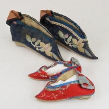 Antique Chinese foot binding shoes