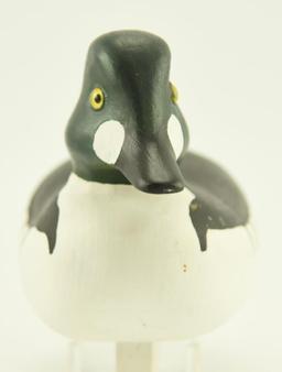 Lot #317 - John R. Adams, Grand Isle Vermont Goldeneye drake signed and dated on wooden keel