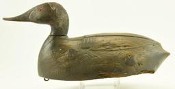 Lot #321 - 1931 L.T. Ward Bro. Crisfield, MD Primitive Cedar Body Canvasback Hen Decoy signed