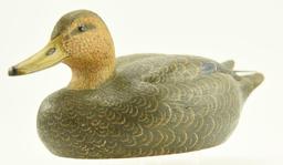 Lot #337 - Lewis Shelton 1981 Black Duck Decoy with raised wing feathers original paint signed