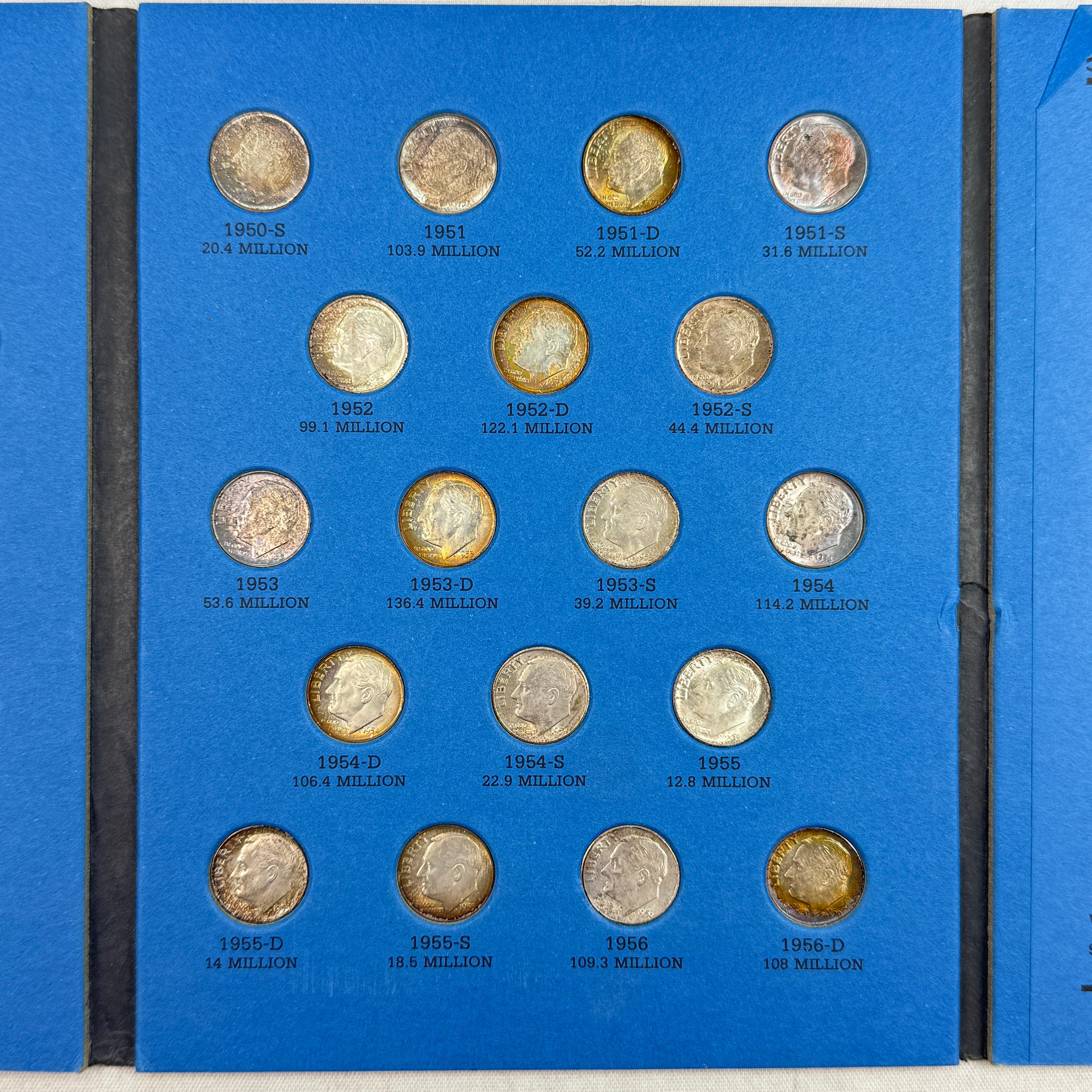 Complete collection of all 48 silver uncirculated 1946-1964 U.S. Roosevelt dimes