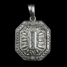 Estate sterling silver diamond pendant