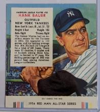 1954 RED MAN TOBACCO CARD OF NY YANKEES PLAYER HANK BAUER