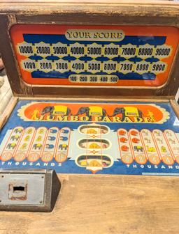 VINTAGE 1939 MILLS SLOT MACHINE JUMBO PARADE CIRCUS THEME 51"X20"X21.5"