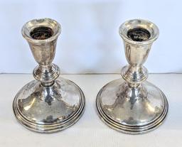 WEIGHTED STERLING SILVER CANDLESTICKS X SIX