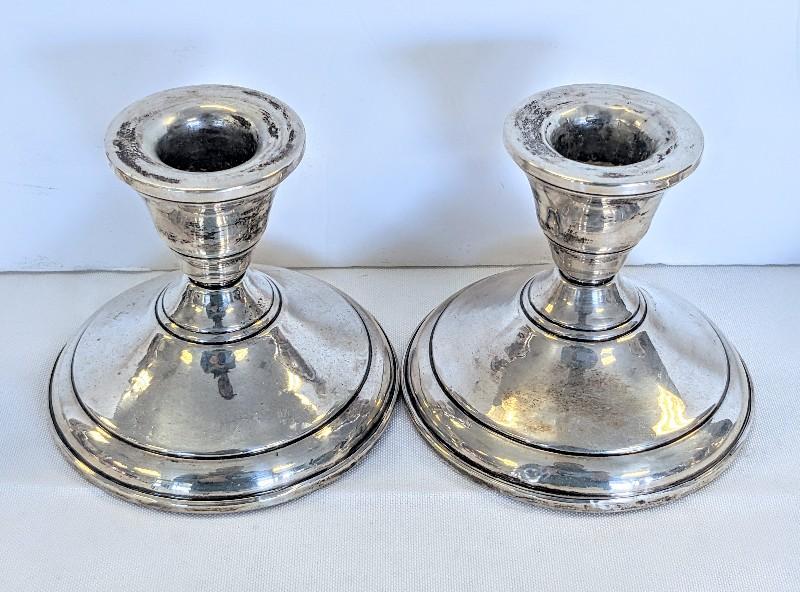 WEIGHTED STERLING SILVER CANDLESTICKS X SIX