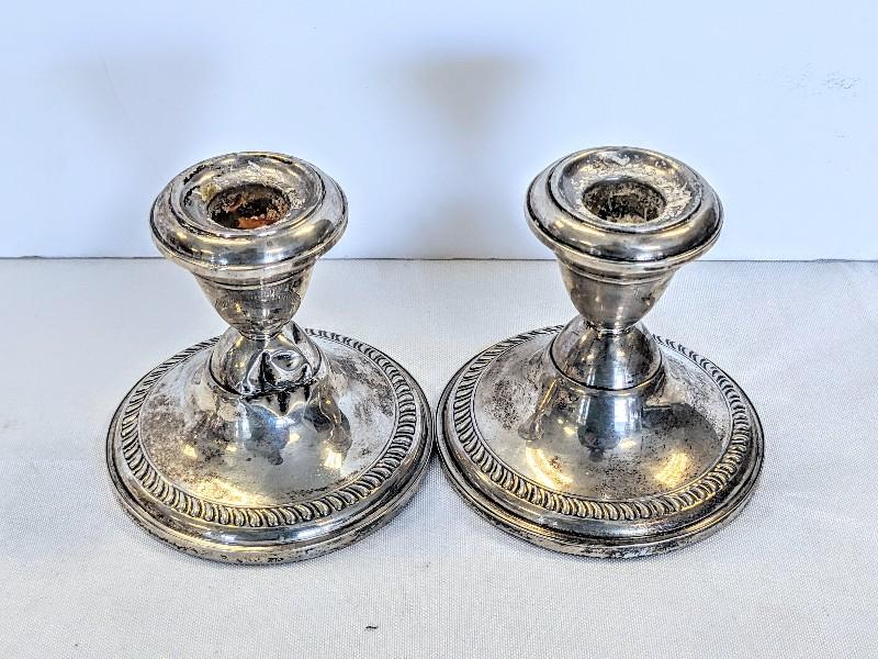 WEIGHTED STERLING SILVER CANDLESTICKS X SIX