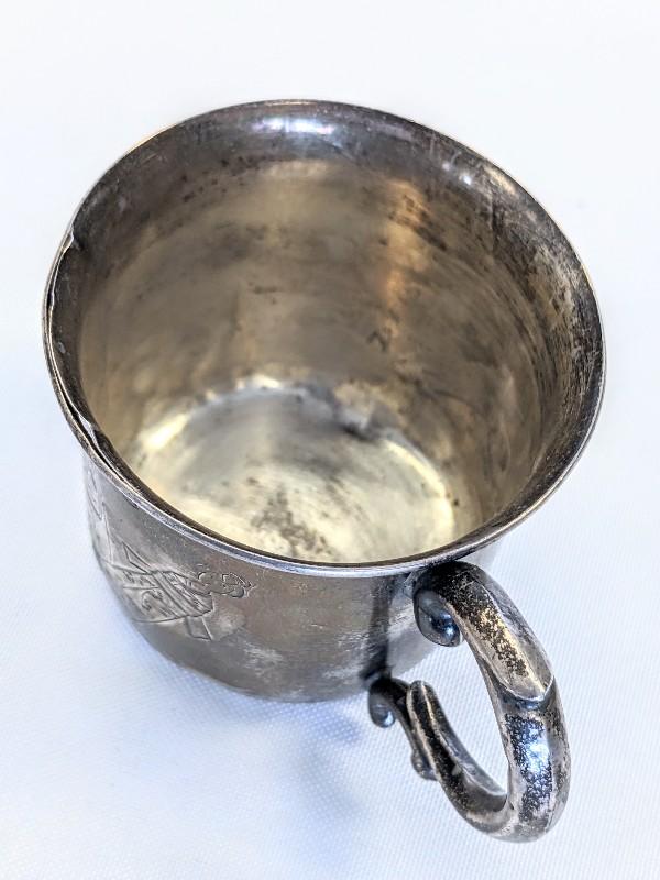 THREE ANTIQUE STERLING SILVER CHILDRENS CUPS