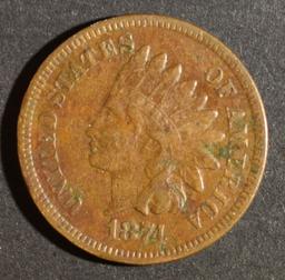 1874 INDIAN HEAD CENT XF