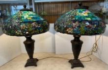 Pair Stained Glass Lamps