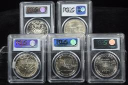 5 PCGS Silver Dollars MS69 Ike Madison Jeff Rushm