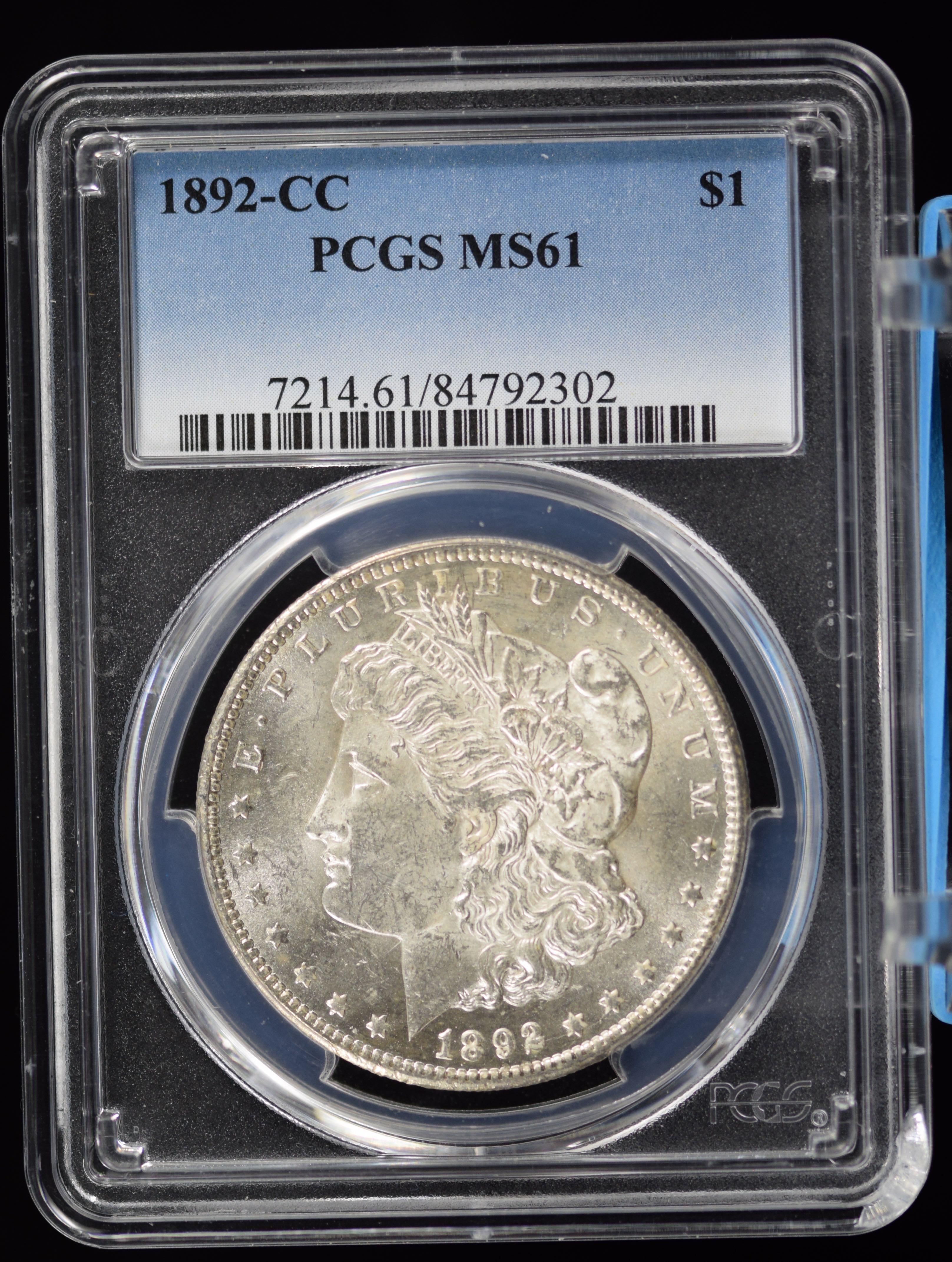 1892-CC Morgan Dollar PCGS MS-61