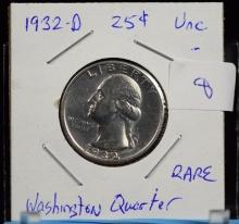 1932-D Washington Quarter Key Date Very Rare