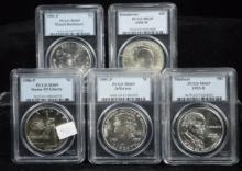 5 PCGS Silver Dollars MS69 Ike Madison Jeff Rushm