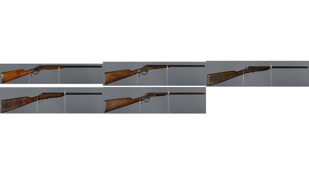 Five Stevens Single Shot Rifles
