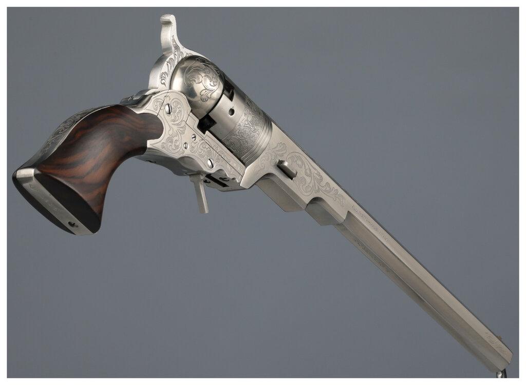 Cased Pair of Engraved F.LLI Pietta Texas Paterson Revolvers