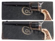 Consecutive Pair of Colt 2nd Gen Single Action Army Revolvers