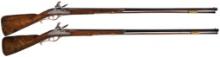 Pair of J.J. Behr Enclosed Lock Flintlock Sporting Guns