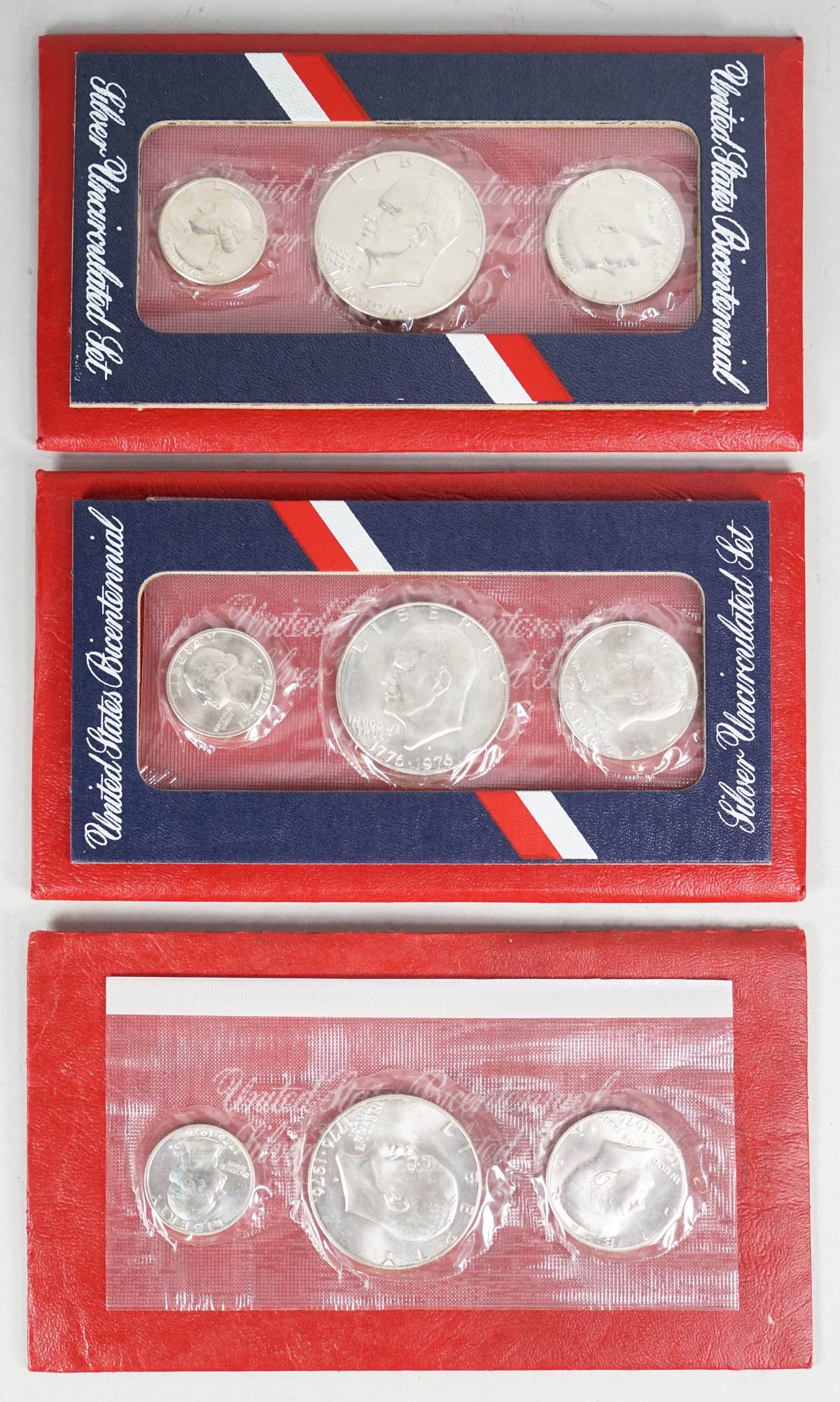 3 1976 U.S. Bicentennial Silver Unc. Sets