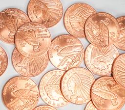 19 Indian Head  1/2oz Copper Rounds