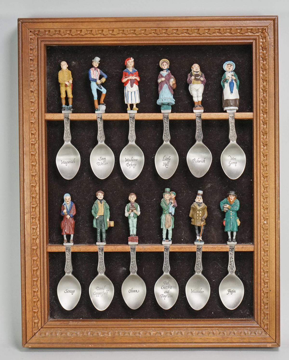 Vintage Dickens Characters Collectible Pewter Spoons, Ca. 1981