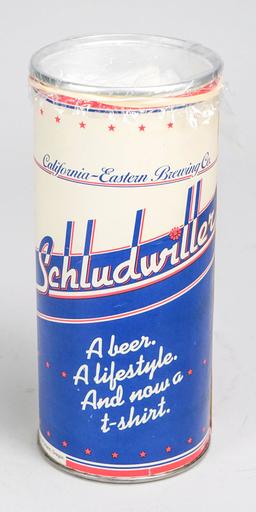 Vintage Blitz Weinhard Beer Promo Schludwiller T-Shirt In Can