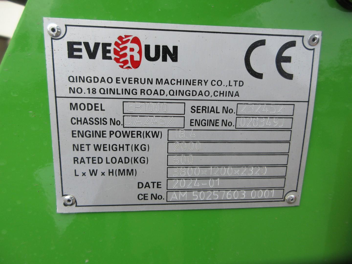 2024 Everun ER1000 Telescopic Wheel Loader