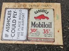 (2) Retro Vintage Signs