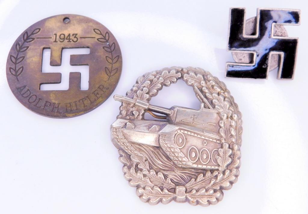 West German WWII Style Army Silver Tank Assault Badge