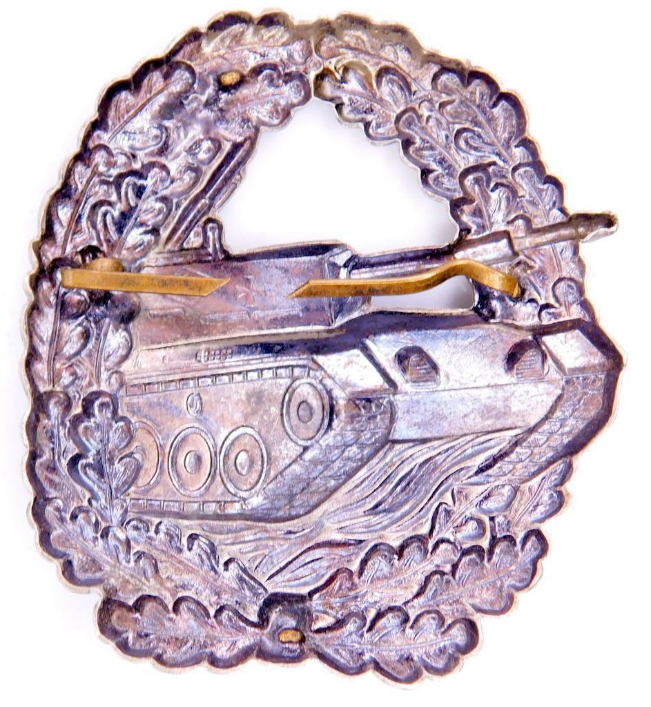 West German WWII Style Army Silver Tank Assault Badge