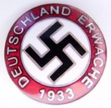 German WWII Deutschland Erwache 1933 Swastika Lapel Badge