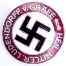 German WWII Heil Hitler Swastika Lapel Badge