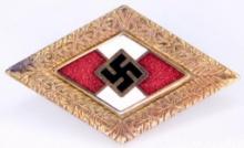 German WWII Hitler Youth HJ Golden Leader Badge