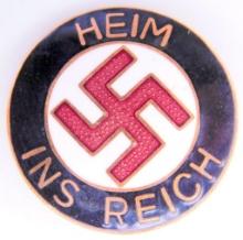 German WWII Heim Ins Reich Swastika Membership Badge