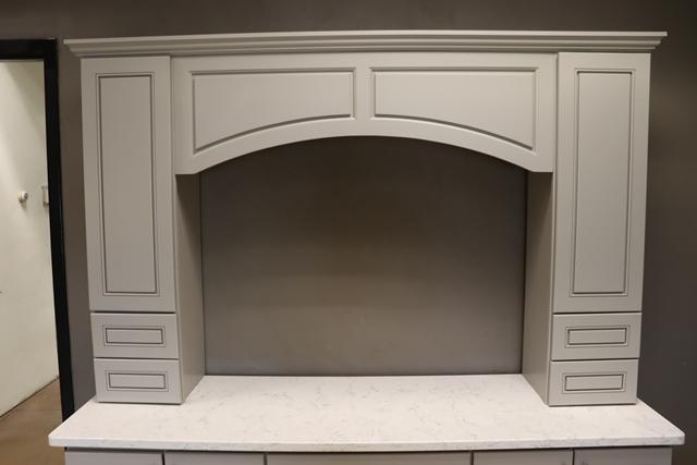 22.5" x 74" x 84" tall wall decorative cabinet with upper cabinet & white g