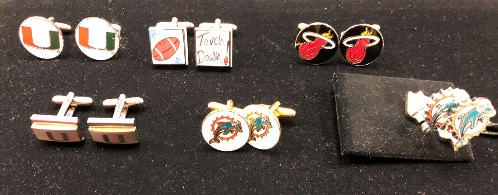 LOT CONSISTING OF (6) PAIRS OF SPORTS RELATED CUFFLINKS