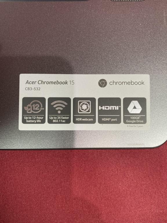 ACER CHROMEBOOK, MODEL N15Q9, CB3-532 SERIES