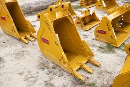 Unused Teran Bucket 18inch for CAT 307 w/ Side Cutters, Reinforcement Plate