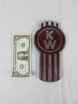 Excellent Vintage Kenworth Semi Trucks Metal Grill Badge