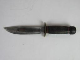 Antique MSA Marbles Gladstone Mich Fixed Blade Knife Lignum Vitae Pommel
