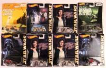 Lot (8) 1:64 Hot Wheels Pop Culture STAR WARS w/ Real Riders MOC