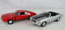 Lot (2) Welly 1/24 Diecast Cars. Chevelle SS 454 & 1968 Olds 442