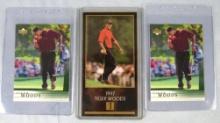 Lot (3) Tiger Woods RC Rookie Cards (1997 Masters, (2) 2001 Upper Deck)