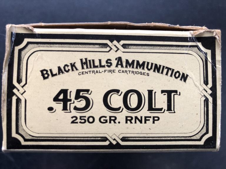 BOX/50 BLACK HILLS .45LC 250 GR. FNFP + 105 MISC.