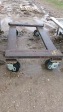 42" x 6' 4 CASTER ROLLING OPEN FRAME DOLLY w / dual pnuematic wheels