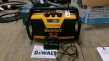 DEWALT CONSTRUCTION JOBSITE RADIO, 18  or 110 volt, battery & charger included, never left out doors