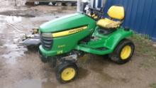 JOHN DEERE X340 RIDER w / 54"MOWER DECK & 44" SNOWBLOWER , 2-40# weights & chains, +