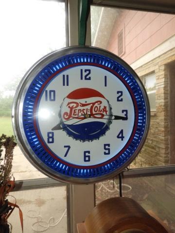 Modern Pepsi Cola decorator spinner neon clock